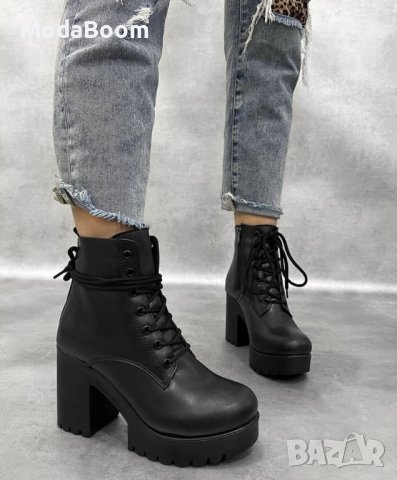🔝Модерни и стилни дамски черни боти на ток🔝, снимка 7 - Дамски боти - 43241086