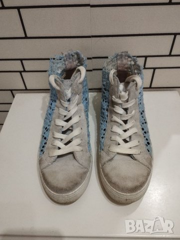 Кецове от естествена кожа със състарен ефект, снимка 2 - Кецове - 39973524