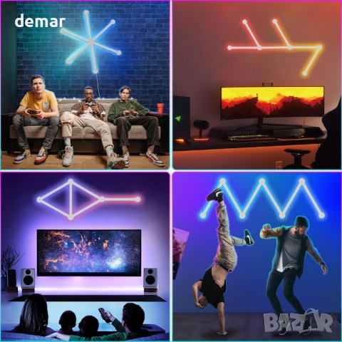 KOBAIBAN LED светлинни панели, смарт стенна лампа, 6 броя, снимка 6 - Лед осветление - 43570417