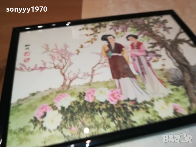 JAPAN-ЯПОНСКА КАРТИНА С РАМКА И СТЪКЛО 0210250836, снимка 9 - Колекции - 51915646