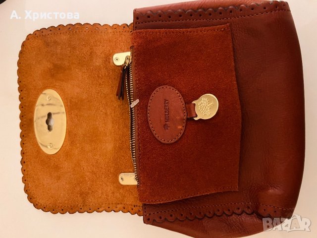Mulberry кафява чантичка естествена кожа, снимка 5 - Чанти - 43170020