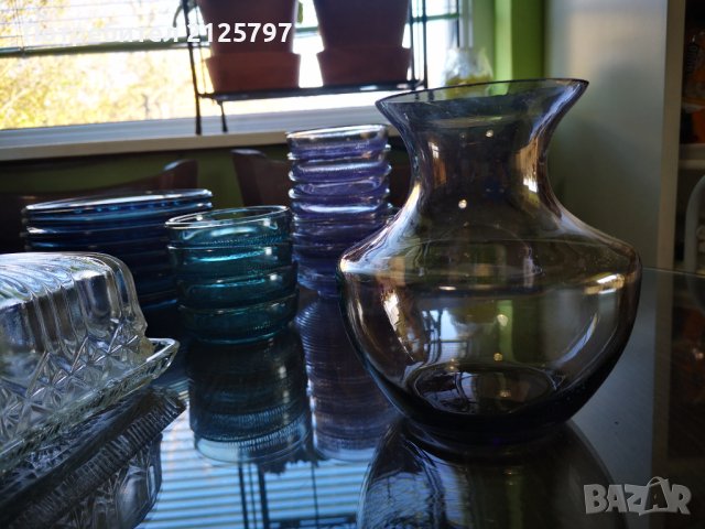 НРБ Домашна посуда - чинии, сервизи, купички. Цветно стъкло, снимка 14 - Сервизи - 43367344