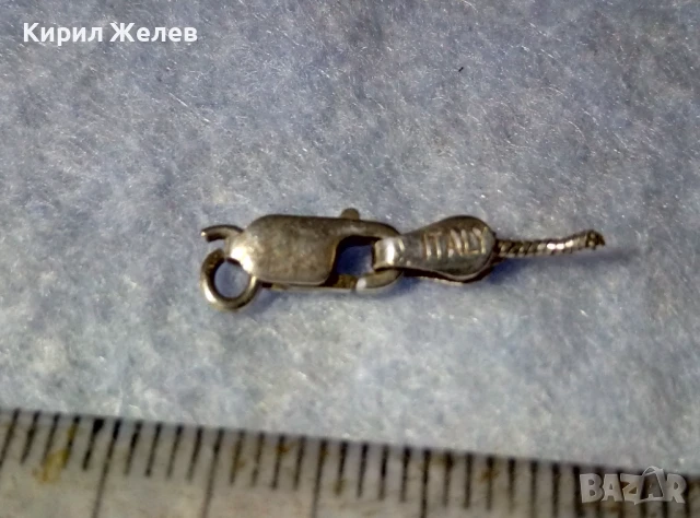 СТАРА СРЕБЪРНА КАРАБИНКА ЗАКОПЧАЛКА За КОЛИЕ ЛАНЕЦ ВЕРИЖКА ГРИВНА СРЕБРО 925 IYALY 34327, снимка 5 - Гривни - 50510834