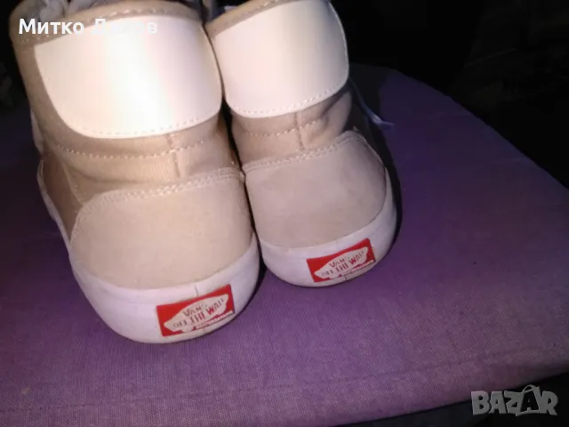 Кецове VANS оригинал бежови високи като нови US-10 UK-9 №43 стелка 28см , снимка 5 - Кецове - 49923321
