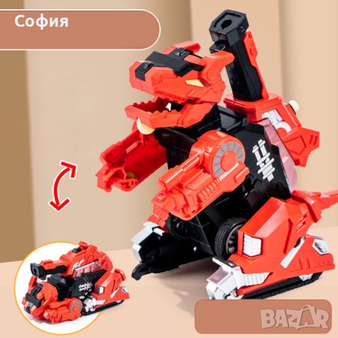 Преобразяваща се играчка динозавър в танк, снимка 1