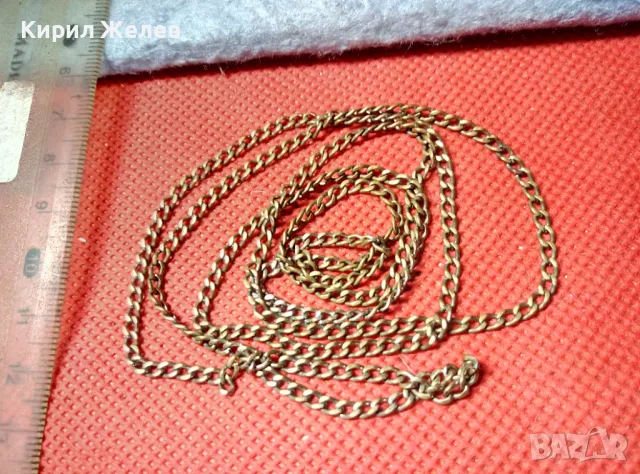 Стар ФИН ПОЗЛАТЕН МЕДЕН ЛАНЕЦ ВЕРИЖКА КОЛИЕ КЛАСИЧЕСКА РЕТРО ПЛЕТКА МАЙСТОРСКА РЪЧНА ИЗРАБОТКА 47408, снимка 2 - Антикварни и старинни предмети - 47336508