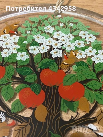 Витраж стиклопис 1970г. « Four Seasons Tree », снимка 5 - Антикварни и старинни предмети - 52583531