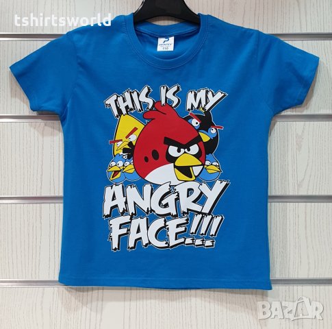 Нова детска тениска с трансферен печат Angry Birds, снимка 3 - Детски тениски и потници - 32607650