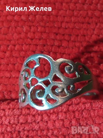 ПРЕКРАСЕН АЖУРЕН СРЕБЪРЕН АРТ НУВО СТИЛ ПРЪСТЕН СРЕБРО 925 АНГЛИЯ МАЙСТОРСКО БИЖУ 40105, снимка 14 - Пръстени - 42763000