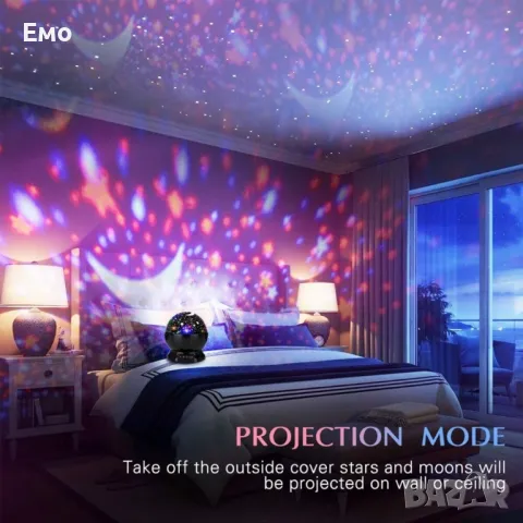 Нощна лампа детски планетариум. Цветове - Син, Розов, Лилав, снимка 10 - Детски нощни лампи - 48104497