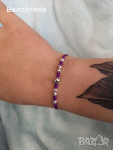 Дамска, детска гривна със сребърни мъниста , снимка 3 - Гривни - 28221084