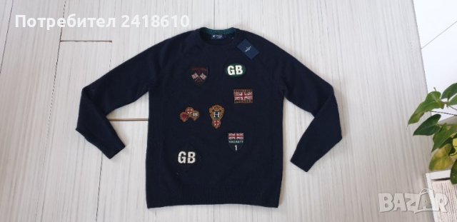 Hackett Badge Crew Merino Sweater Mens Size S НОВО! ОРИГИНАЛ! Мъжки Вълнен пуловер!, снимка 10 - Пуловери - 42949425