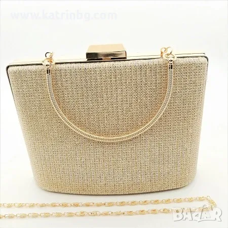 Официална чанта стилна изчистена с дръжка-Златиста