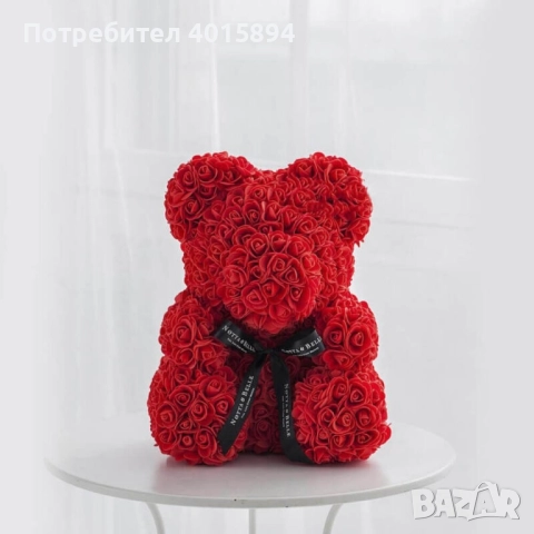 Червено мече от рози. Перфектният подарък за свети Валентин. Височина: 25см, снимка 4 - Изкуствени цветя - 51722775