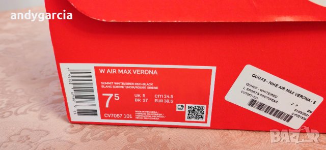 Nike Air Max Verona W дамски маратонки 38.5 номер, 24-см стелка чисто нови в кутия, снимка 5 - Маратонки - 43285454