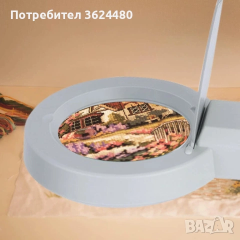 БЯЛА НАСТОЛНА ЛАМПА С ЛУПА И LED ОСВЕТЛЕНИЕ 4888, снимка 4 - Лед осветление - 53571113