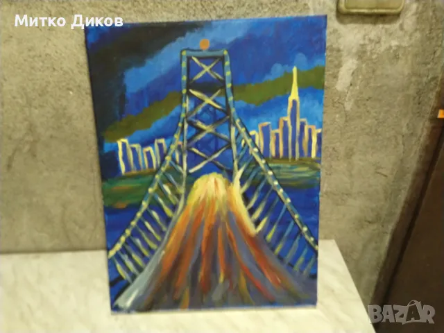 Картина пейзаж акрилни бои Мост -30х40см