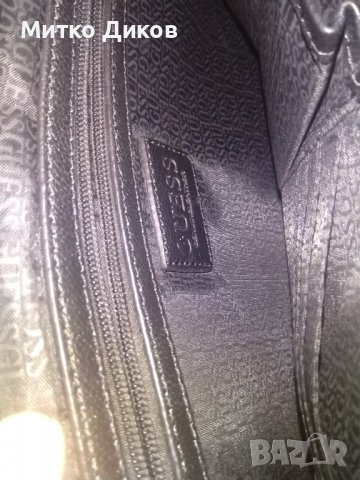 Guess мъжка чанта маркова за през рамо лаптоп естествена кожа -промазан плат 37х27х9см като нова, снимка 15 - Чанти - 39245090