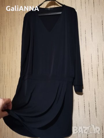 ЕЛЕГАНТНА РОКЛЯ ТЪМНОСИНЯ ЛИКРА РАЗМЕР2 XL, снимка 5 - Рокли - 35533348