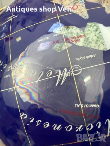 Настолен глобус от полускъпоценни минерали №7670, снимка 10 - Антикварни и старинни предмети - 52627022