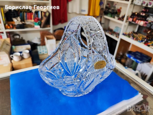 Чешки кристал Bohemia кристална кошница / бонбониера, снимка 3 - Чинии - 43863420