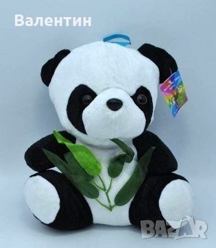Плюшена Панда с листо - 25 см., снимка 1 - Плюшени играчки - 32785650