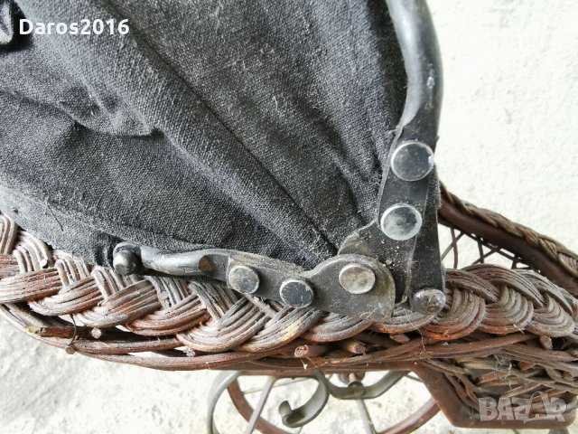 Страхотна детска количка от ратан, дърво и желязо , снимка 16 - Антикварни и старинни предмети - 32961551