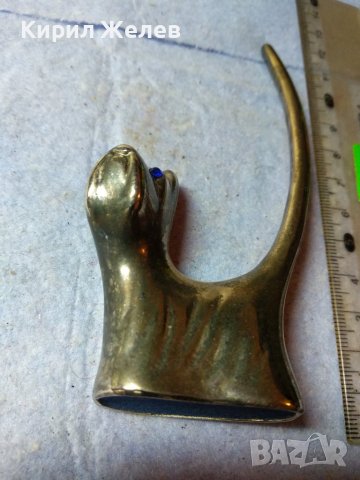 СИМПАТИЧНО МЕТАЛНО ПОСРЕБРЕНО КУЧЕНЦЕ ДЕКОРАТИВНА ФИГУРКА с КРИСТАЛЧЕТА за ОЧИ 38417, снимка 4 - Колекции - 43738934