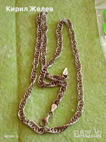 Сребърен ланец с кралска плетка Italy майстоска ръчна изработка 52484, снимка 4 - Колиета, медальони, синджири - 52926038