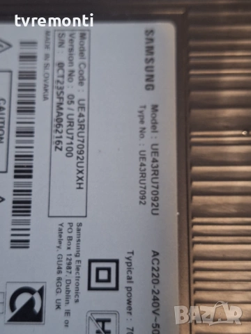 MAIN BOARD ,BN94-14180E,BN41-02703A,for SAMSUNG  UE43RU7092U 43inc DISPLAY CY-NN043HGHV1V, снимка 6 - Части и Платки - 53296013