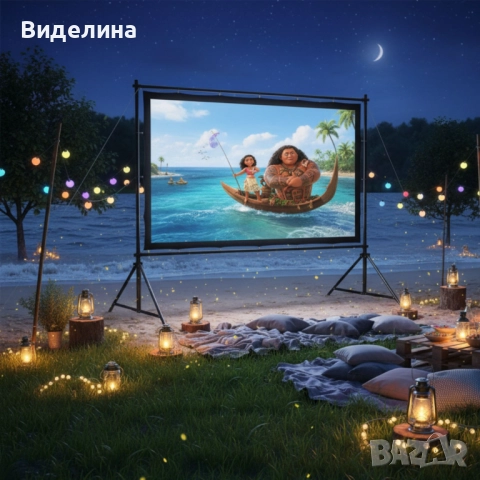 Прожекционен екран Getco Tech 120” – кино у дома и навсякъде с теб, снимка 4 - Плейъри, домашно кино, прожектори - 51941502