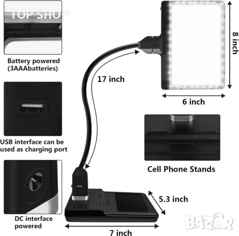Работна лампа с лупа 4х и ЛЕД осветление от JUOIFIP, снимка 2 - Гедорета - 49157043