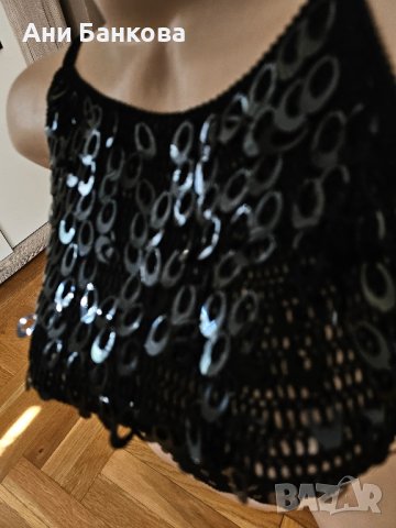 Дамски парти потник с паети,  С, снимка 2 - Потници - 43042469