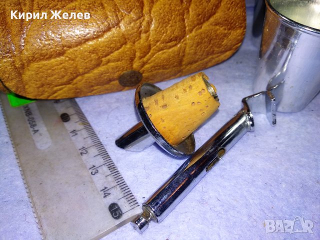 UNITRA cemi МАРКОВ ЛУКС КОМПЛЕКТ 4 ДЖОБНИ МЕТАЛНИ ЧАШКИ За АЛКОХОЛ в КОЖЕНО КАЛЪФЧЕ 41417, снимка 9 - Други ценни предмети - 43650759