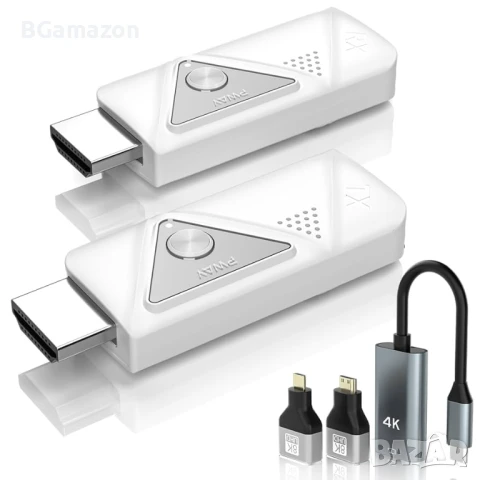 Нов, тестван PWAYTEK Безжичен HDMI предавател и приемник, безжичен HD удължител Plug & Play ..., снимка 1