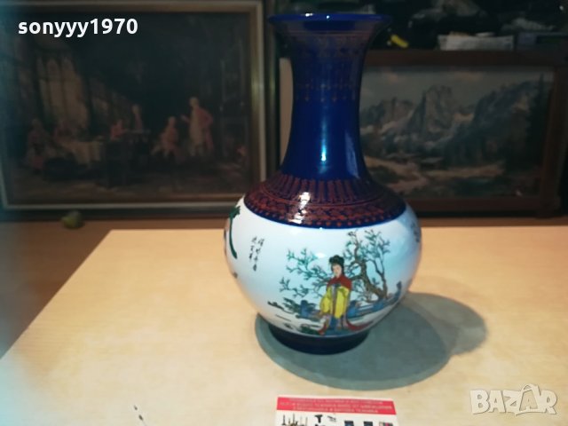 JAPAN-ВАЗА 28см-SWISS 1705210835, снимка 5 - Антикварни и старинни предмети - 32900049