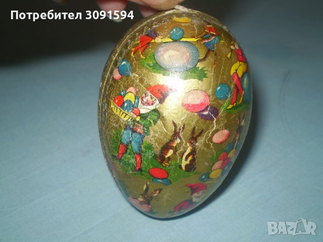 Папие маше старо яйце кутийка за великденска украса, снимка 1 - Антикварни и старинни предмети - 36896803