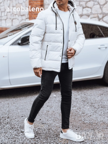 Мъжко зимно ватирано яке с качулка, 4цвята , снимка 7 - Якета - 52305551