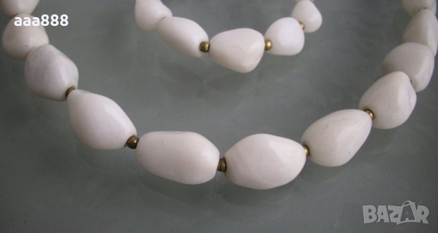Колие и гривна бял ахат, снимка 5 - Бижутерийни комплекти - 27606267