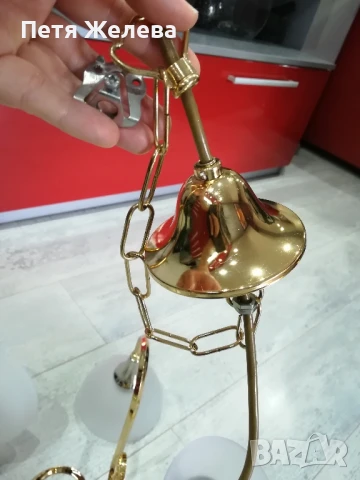 Полилей метал и стъкло/5 осветителни тела/-Австрия , снимка 10 - Полилеи - 50724465
