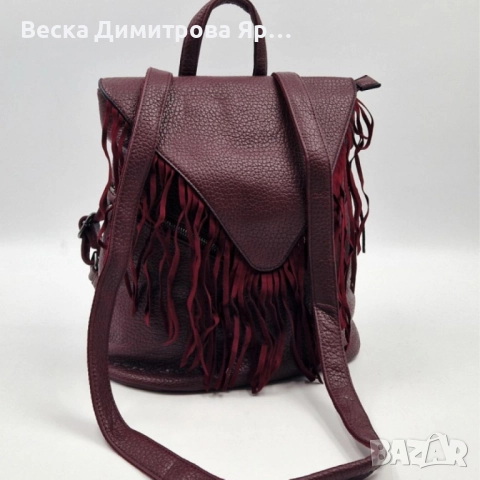 Дамска раница от еко к. с ресни – бохо стил, удобство и обем (36×30×16 см), снимка 13 - Раници - 52574149