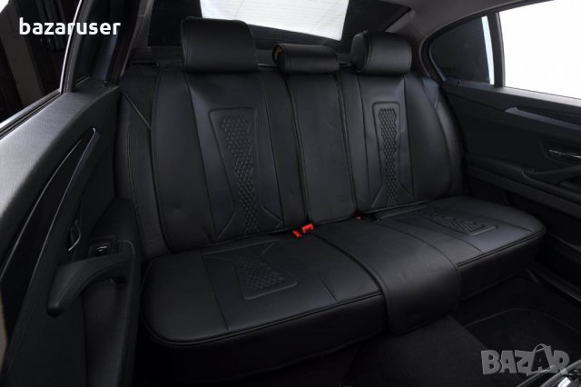 К-т Черна Кожена Тапицерия(Калъфи за Седалки) Подходящ за всички автомобили, снимка 3 - Аксесоари и консумативи - 33229986