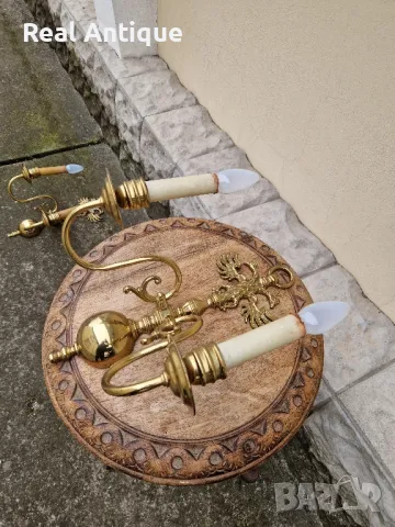 Чифт страхотни антикварни бронзови аплици за стена , снимка 9 - Антикварни и старинни предмети - 49621040