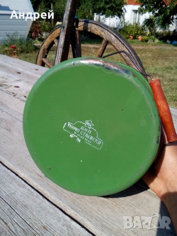 Стара емайлирана котленка #4, снимка 6 - Антикварни и старинни предмети - 26811060