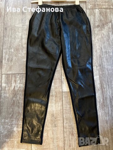 Нов страхотен кожен черен еластичен клин комбинация кажа и трико , снимка 5 - Клинове - 38446545