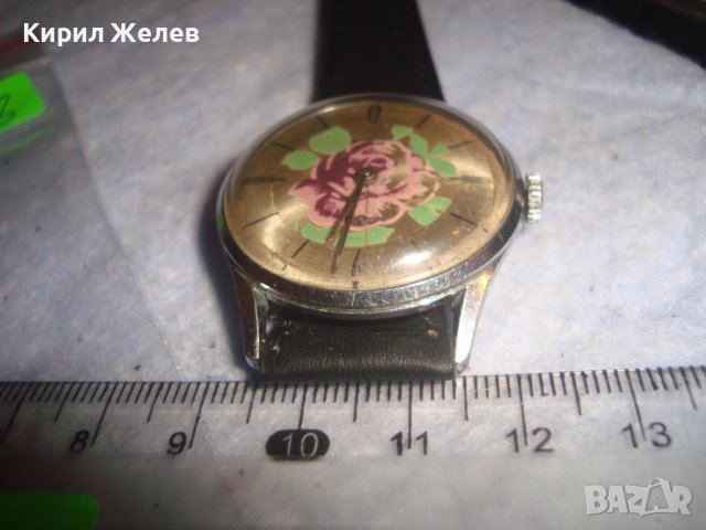ВОСТОК Стар РУСКИ МЕХАНИЧЕН ВИНТИДЖ ЧАСОВНИК с ФЛОРАЛНА АПЛИКАЦИЯ на ЦИФЕРБЛАТА КОЖЕНА КАИШКА 28075 , снимка 12 - Антикварни и старинни предмети - 37349353