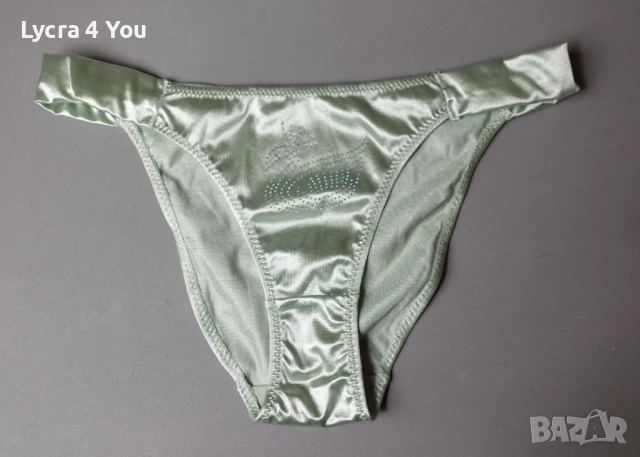 M/L сатенена бикина с ниска талия в цвят мента