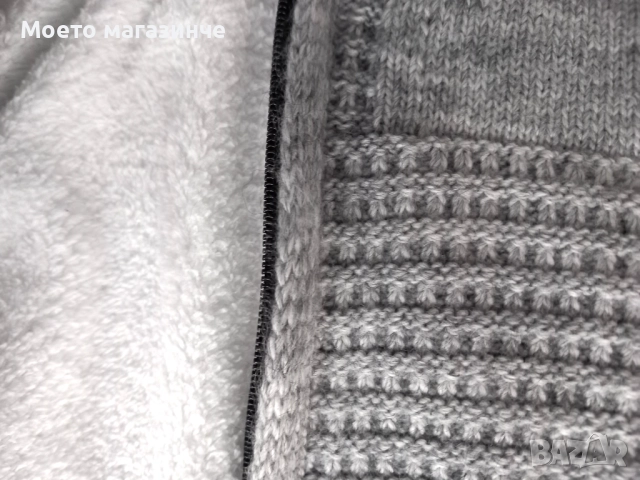 Нова мекичка и много топла плетена жилетка/връхна дреха с качулка, размер 134–140, снимка 5 - Детски пуловери и жилетки - 52140068