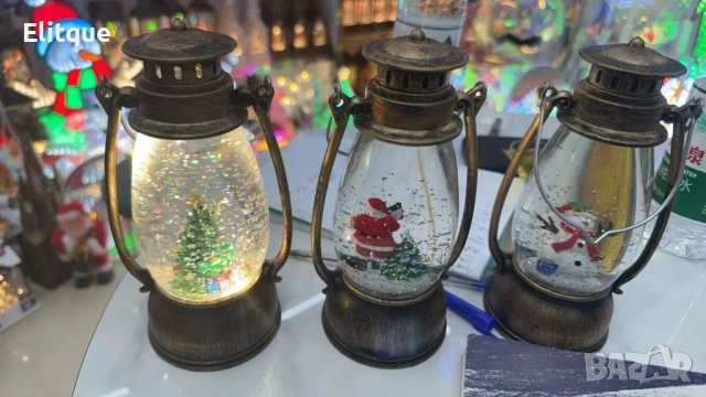 Ретро LED коледен фенер с падащ сняг – магическа светлина и празничен уют, снимка 4 - Декорация за дома - 52228220