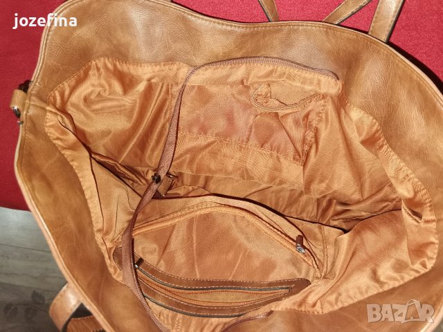 Дамска кожена чанта от естествен набук, снимка 7 - Чанти - 43300045